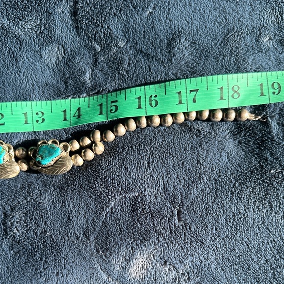 vintage Turquoise and silver blossom native Necklace - Picture 11 of 16